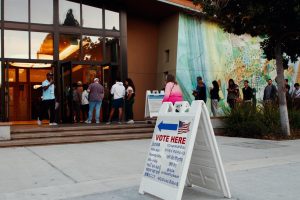 Voters waited in line outside the Mountain View Community Center on Nov. 5.