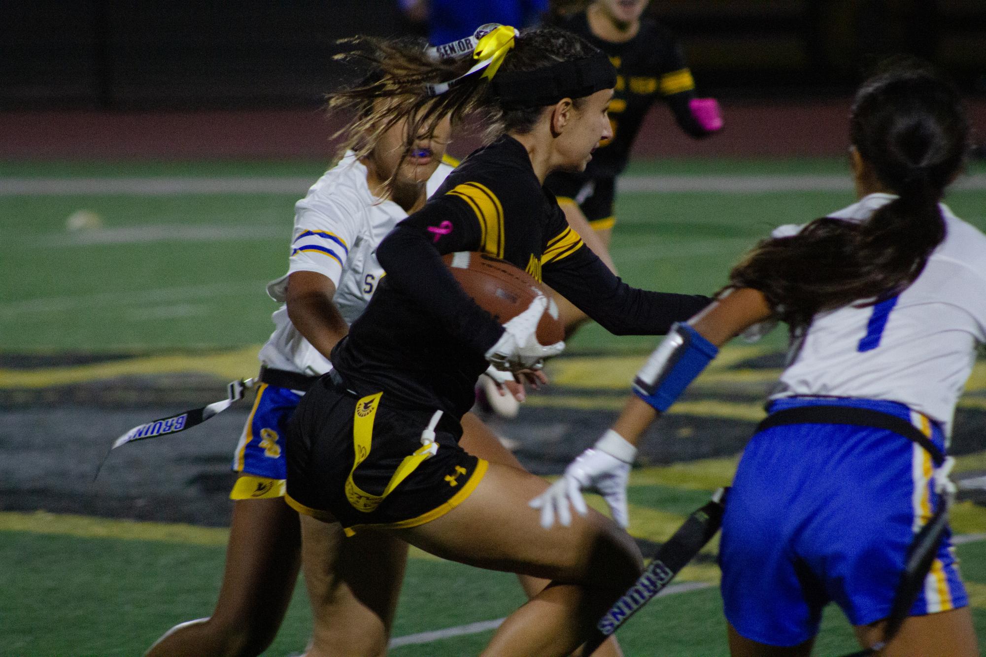 Flag football falls 14-25 to Gunn on senior night