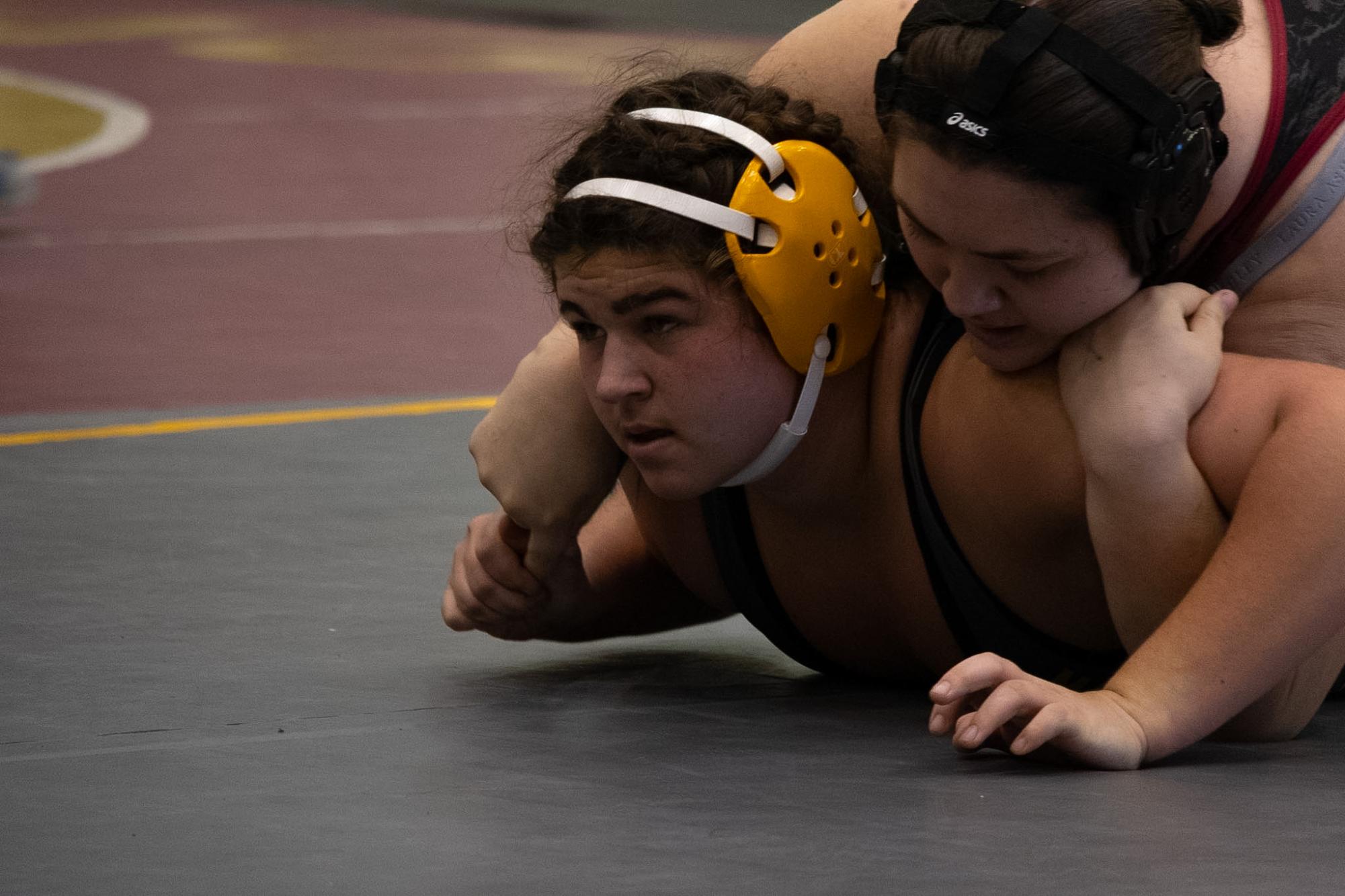 Senior captain Liberty Evans joined the ranks of MVHS wrestlers who have made it to the CIF State Tournament in Bakersville on Feb. 26, which marked the first time MVHS sent two wrestlers to the tournament. Her teammate, junior captain Kiana Lien placed 3rd at the tournament, which made her the first ever CIF state placer, and three-time CIF state qualifier.
This ended a historic season for the girls wrestling team, they placed 1st in SCVAL, 2nd in CCS Northern, and had 4 wrestlers place at CCS Masters; Evans 2nd (155), Lien 3rd (100), sophomore Emeline Zuber 5th (235), and junior Raven Rasmussen-Dailey 6th (135).